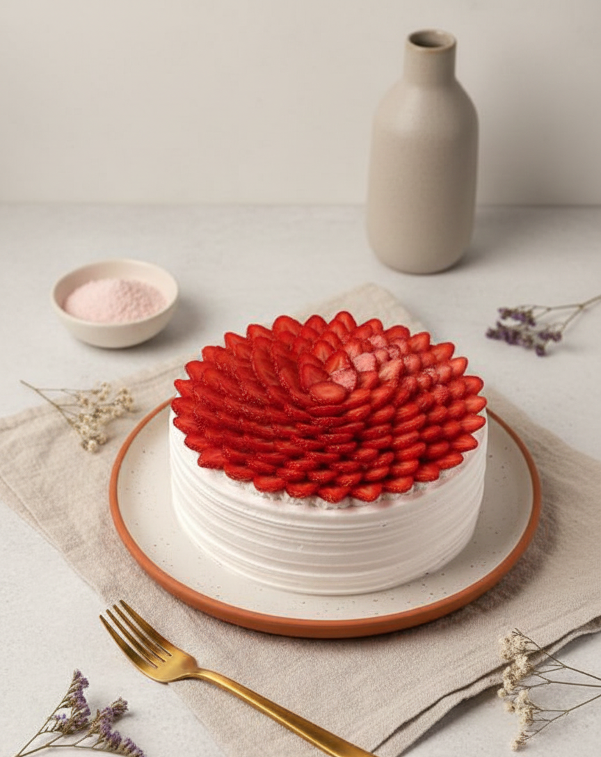 Fresh strawberry cake