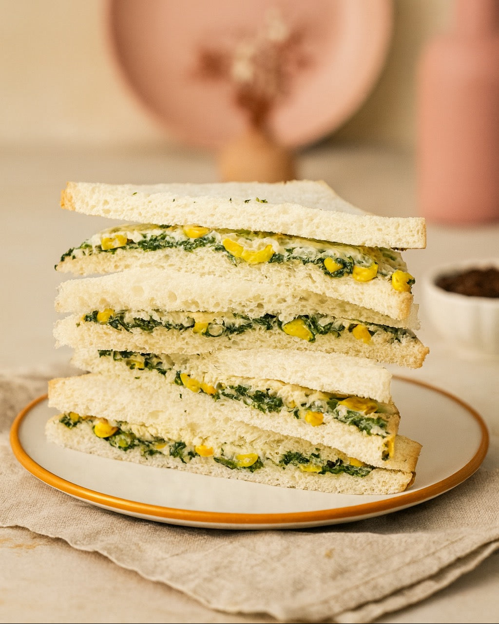 SPINACH CORN CHEESE SANDWICH (2 PCS)